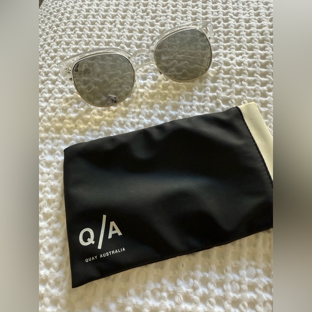 Quay Australia Transparent Sunglasses with Black Case